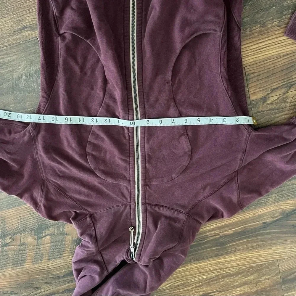 Lululemon Heavyweight Scuba Zip Up Hoodie in Heathered Burgundy Size 6